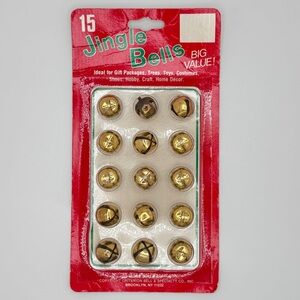 Vintage Gold Jingle Bells 15 Pack |Criterion Bell Co USA | Retro Christmas Craft